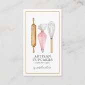 Watercolor Cupcake Bakkerij Visitekaartje (Voorkant)