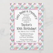 Watercolor Cupcake Birthday Let's Bake a Memory Kaart (Voorkant)