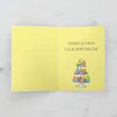 Watercolor cupcakes Duitse verjaardagskaart Kaart (Binnen)