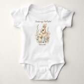 Watercolor Customizable 🐇Egg-citing Bunny Romper (Voorkant)