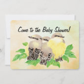 Watercolor Cute Birds Baby Shower Kaart (Voorkant)