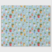 watercolor cute cactus boho nursery cadeaupapier (Vlak)