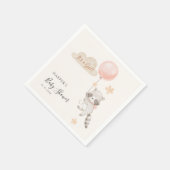 Watercolor Cute Raccoon Flying Balloon Baby Shower Servet (Hoek)