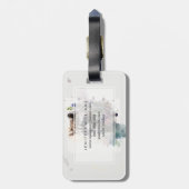 Watercolor Cute Raccoon Spring Flowers Bagagelabel (Achterkant verticaal)