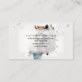 Watercolor Cute Raccoon Spring Flowers          Visitekaartje (Achterkant)