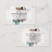 Watercolor Cute Raccoon Spring Flowers          Visitekaartje (Voorkant / Achterkant)