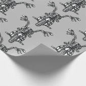 Watercolor Cycle Biker Motorcycle Art Cadeaupapier (Hoek)