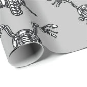 Watercolor Cycle Biker Motorcycle Art Cadeaupapier (Rol Hoek)