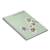Watercolor Daisy Floral Boho Christmas Gift Notitieboek (Rechterzijde)