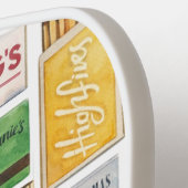 Watercolor Dallas Matchbook Pickleball Paddle (Links Detail)