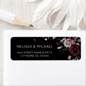 Watercolor Dark Roses   Wedding Etiket (Insitu)