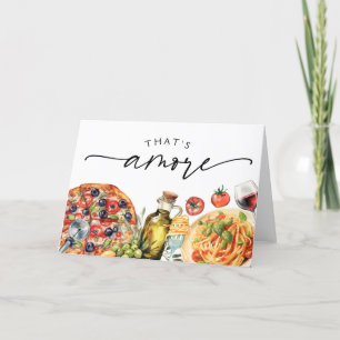 Watercolor Dat's Amore Italiaans Eten Bedankkaart