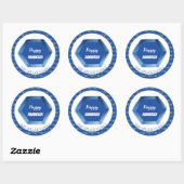 Watercolor Davidsterren Persoonlijk Ronde Sticker (Vel)
