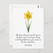 WATERCOLOR DECEMBER NARCISUSS BIRTH FLOWER  BRIEFKAART (Voorkant / Achterkant)