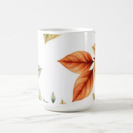 Watercolor decoratieve elegante bladpatroon koffiemok (Center)