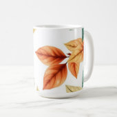 Watercolor decoratieve elegante bladpatroon koffiemok (Voorkant rechts)