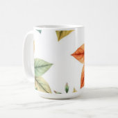 Watercolor decoratieve elegante bladpatroon koffiemok (Voorkant links)