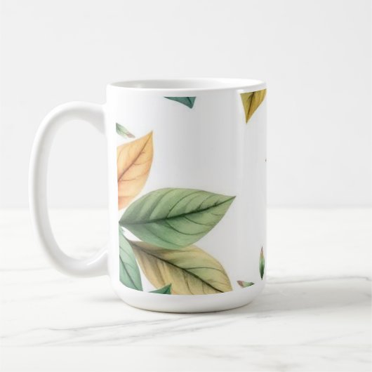 Watercolor decoratieve elegante bladpatroon koffiemok (Links)