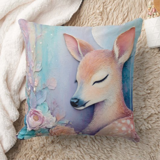 Watercolor Deer Double Sided Kussen (Deken)
