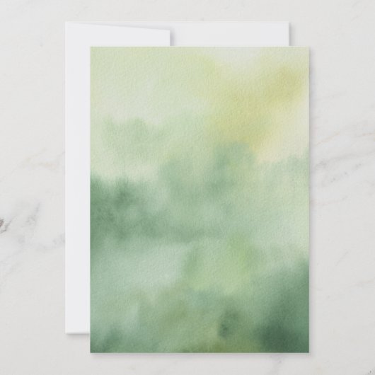 Watercolor Dennenboom Bos Bruiloft Collectie Kaart (Achterkant)