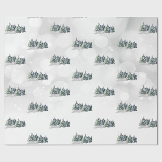 Watercolor Dennenboom,Bos Cadeaupapier (Vlak)