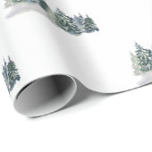 Watercolor Dennenboom,Bos Cadeaupapier (Rol Hoek)