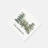 Watercolor Dennenbos & Berg Rustiek Servet (Hoek)