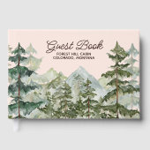 Watercolor Dennengebergte Berg Rustiek Gastenboek (Voorkant)