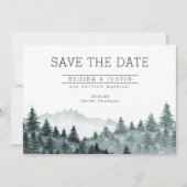 Watercolor Dennengebergte Save the Date Kaart (Voorkant)