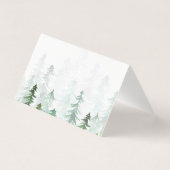 Watercolor Dennengebomen Kerst Foto Kaart (Achterkant)