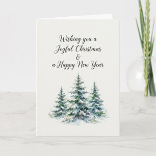 Watercolor Dennengebomen Kerstkaart Kaart