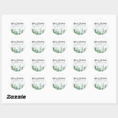 Watercolor Dennengebomen Kerstmis Ronde Sticker (Vel)