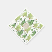 Watercolor Dennengebomen Modern Rustiek Kraft Fees Servet (Hoek)