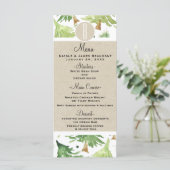 Watercolor Dennengebomen Rustiek Kraft Trouwmenu Menu (Staand voorkant)