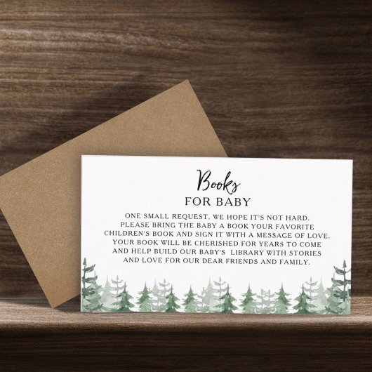 Watercolor Dennengeboorte Boeken voor Baby Informatiekaartje