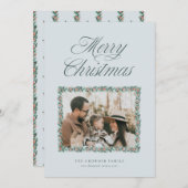Watercolor Dennengeborte Kerst Fotokaart Feestdagenkaart (Voorkant / Achterkant)