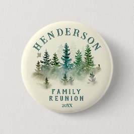 Watercolor Dennengehucht Familie Reünie Knop Ronde Button 5,7 Cm
