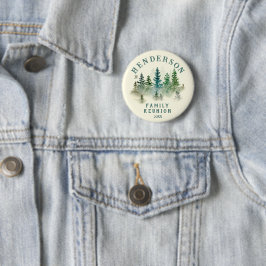 Watercolor Dennengehucht Familie Reünie Knop Ronde Button 5,7 Cm