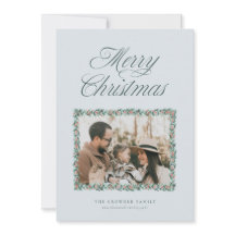Watercolor Dennengrens Kerst Fotokaart