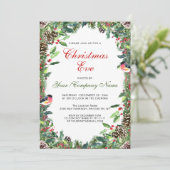 Watercolor Dennenkegels Tak Kerstavond Kaart (Staand voorkant)