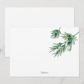 Watercolor Dennennaalden Notitiekaartje (Voorkant / Achterkant)