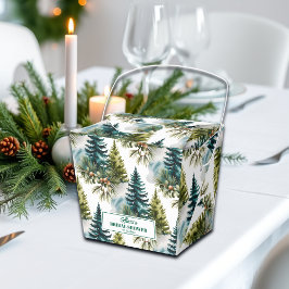 Watercolor Dennenpatroon Winter Bruidsmeisjesfeest Bedankdoosjes