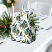 Watercolor Dennenpatroon Winter Bruiloft Feest