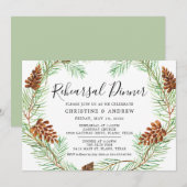 Watercolor Dennenzakje Elegante Winter Proefbruilo Kaart (Voorkant / Achterkant)