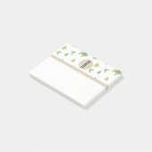 Watercolor Dennnenbomen Kraft Roestig Monogram Op Post-it® Notes (Schuin)