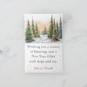 Watercolor Dennnenbomen Prettig Kerstfeest Feestdagen Kaart (Binnen)