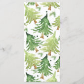 Watercolor Dennnenbomen Rustic Kraft Trouwmenu Menu (Achterkant)