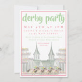Watercolor Derby Party Iconic Racetrack Elegant Kaart (Voorkant)