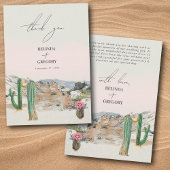 Watercolor Desert Cactus Boho Wedding Bedankkaart
