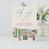 Watercolor Desert Cactus Boho Wedding Informatiekaartje (Staand voorkant)